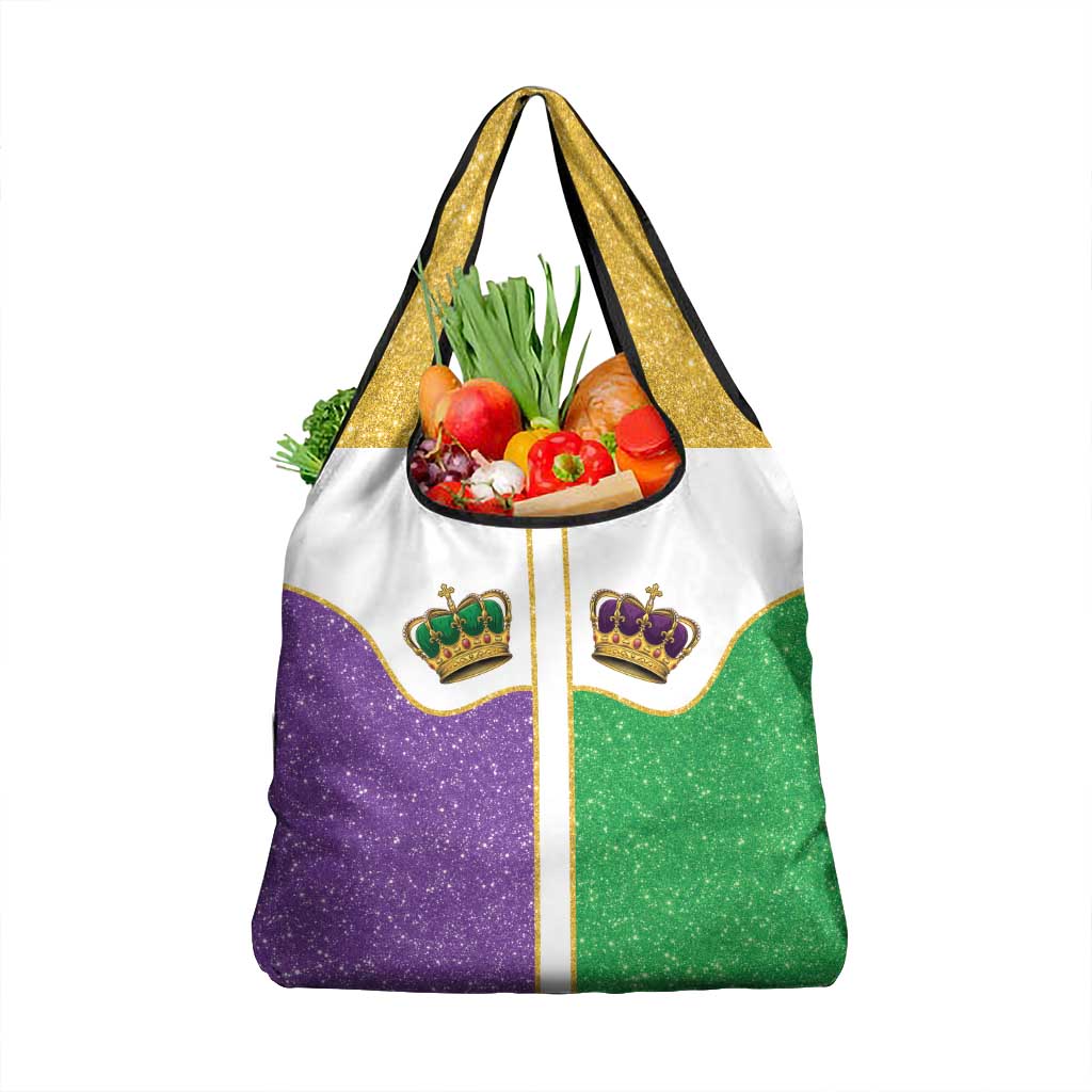 Mardi Gras Crown Grocery Bag Western Yoke Glitter Style