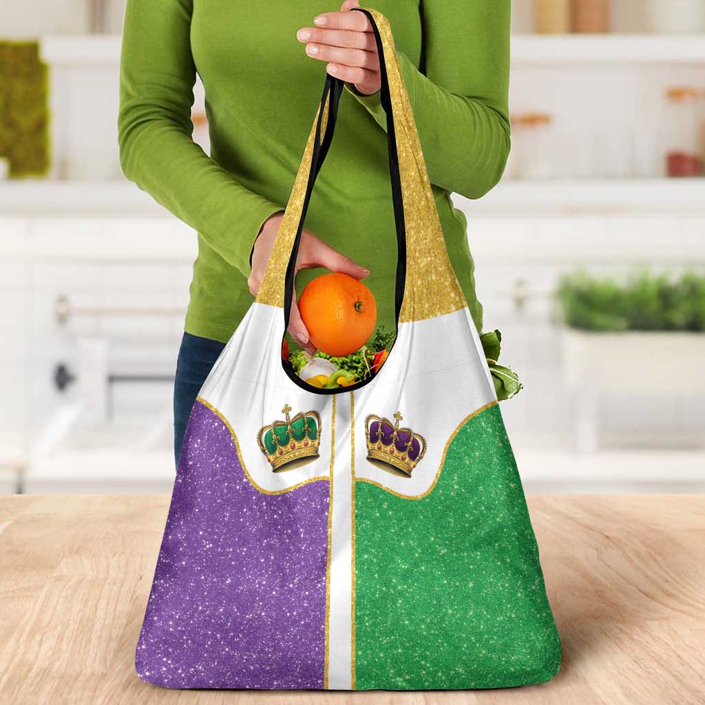 Mardi Gras Crown Grocery Bag Western Yoke Glitter Style