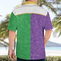 Mardi Gras Crown Hawaiian Shirt Western Yoke Glitter Style
