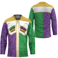 Mardi Gras Crown Hockey Jersey Western Yoke Glitter Style