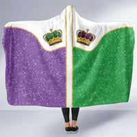 Mardi Gras Crown Hooded Blanket Western Yoke Glitter Style