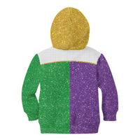 Mardi Gras Crown Kid Hoodie Western Yoke Glitter Style