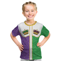 Mardi Gras Crown Kid T Shirt Western Yoke Glitter Style