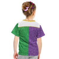 Mardi Gras Crown Kid T Shirt Western Yoke Glitter Style