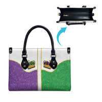 Mardi Gras Crown Leather Bag Western Yoke Glitter Style