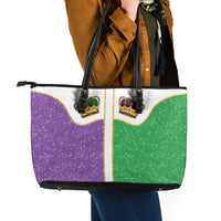 Mardi Gras Crown Leather Tote Bag Western Yoke Glitter Style