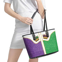 Mardi Gras Crown Leather Tote Bag Western Yoke Glitter Style