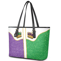 Mardi Gras Crown Leather Tote Bag Western Yoke Glitter Style