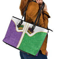 Mardi Gras Crown Leather Tote Bag Western Yoke Glitter Style