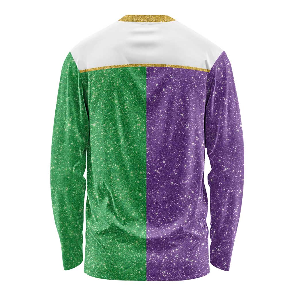 Mardi Gras Crown Long Sleeve Shirt Western Yoke Glitter Style