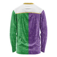 Mardi Gras Crown Long Sleeve Shirt Western Yoke Glitter Style