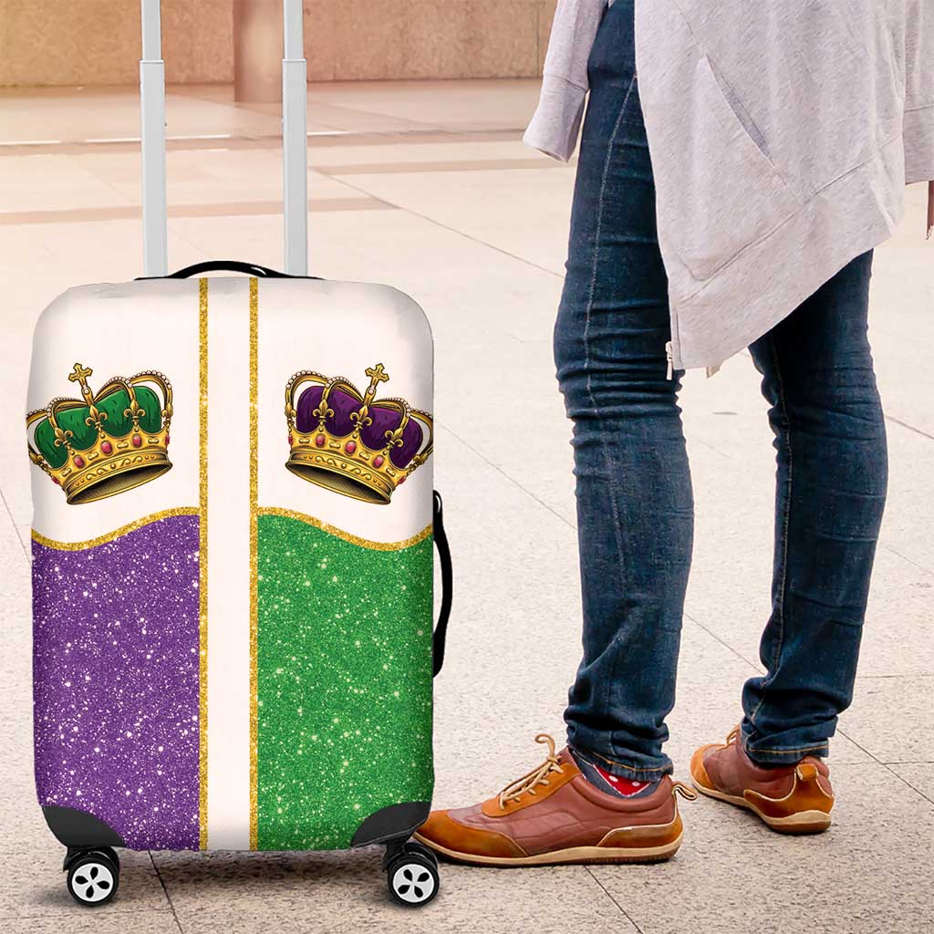 Mardi Gras Crown Luggage Cover Western Yoke Glitter Style