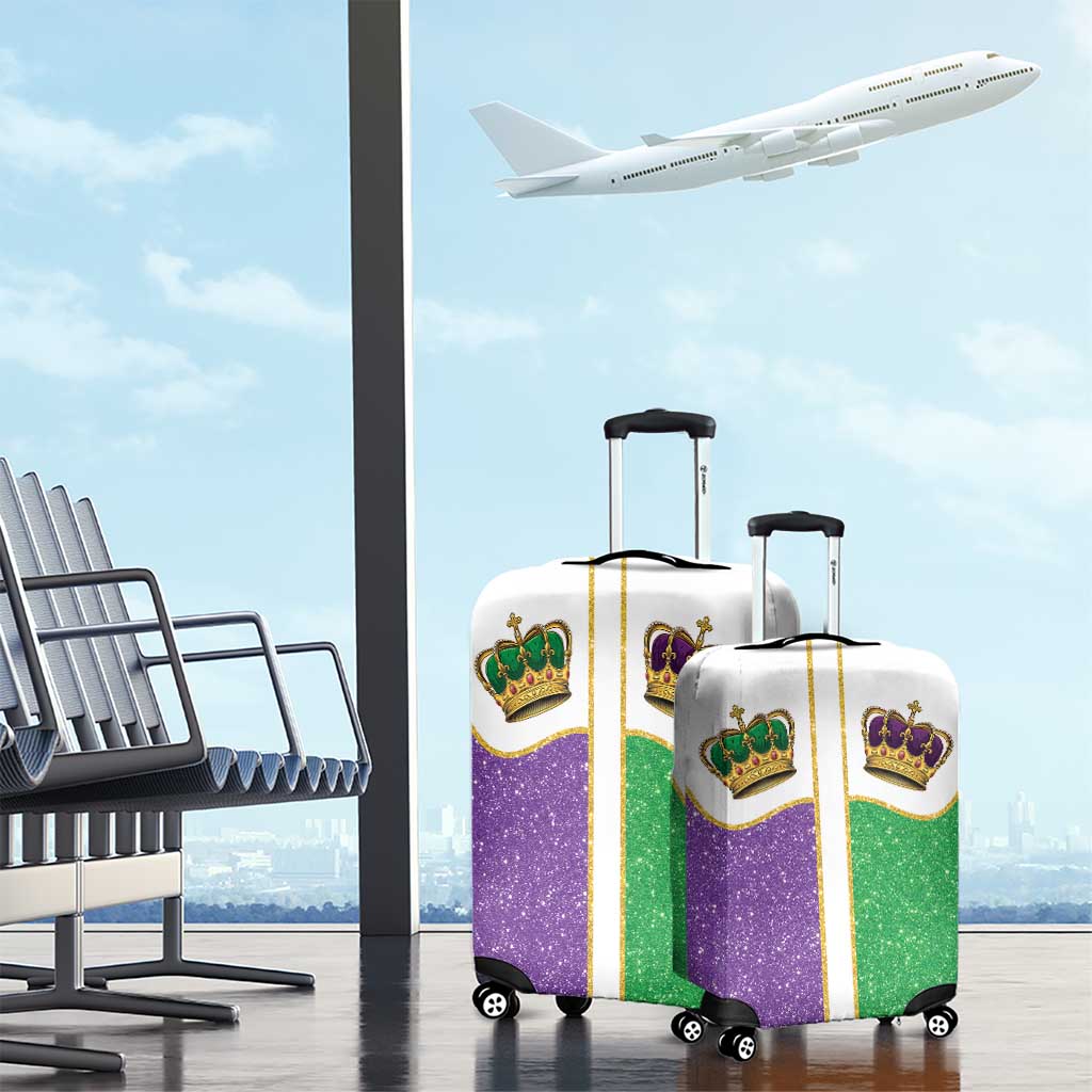 Mardi Gras Crown Luggage Cover Western Yoke Glitter Style