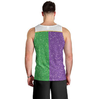 Mardi Gras Crown Men Tank Top Western Yoke Glitter Style