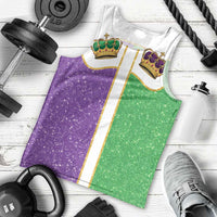 Mardi Gras Crown Men Tank Top Western Yoke Glitter Style