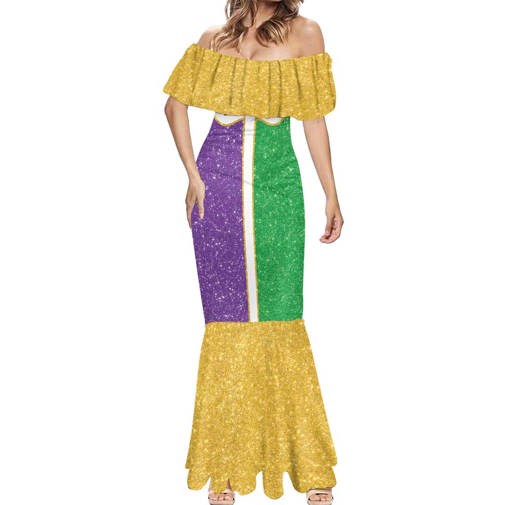 Mardi Gras Crown Mermaid Dress Western Yoke Glitter Style