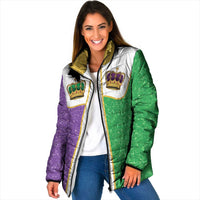 Mardi Gras Crown Padded Jacket Western Yoke Glitter Style