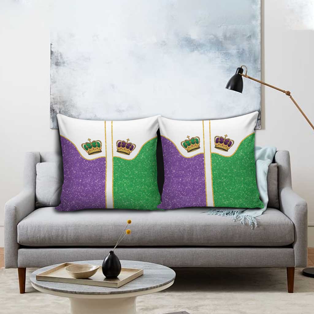 Mardi Gras Crown Pillow Cover Western Yoke Glitter Style
