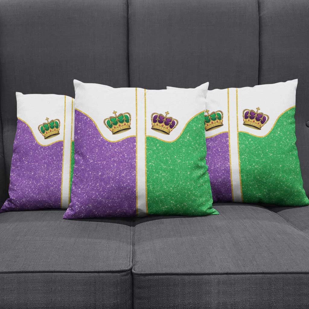 Mardi Gras Crown Pillow Cover Western Yoke Glitter Style