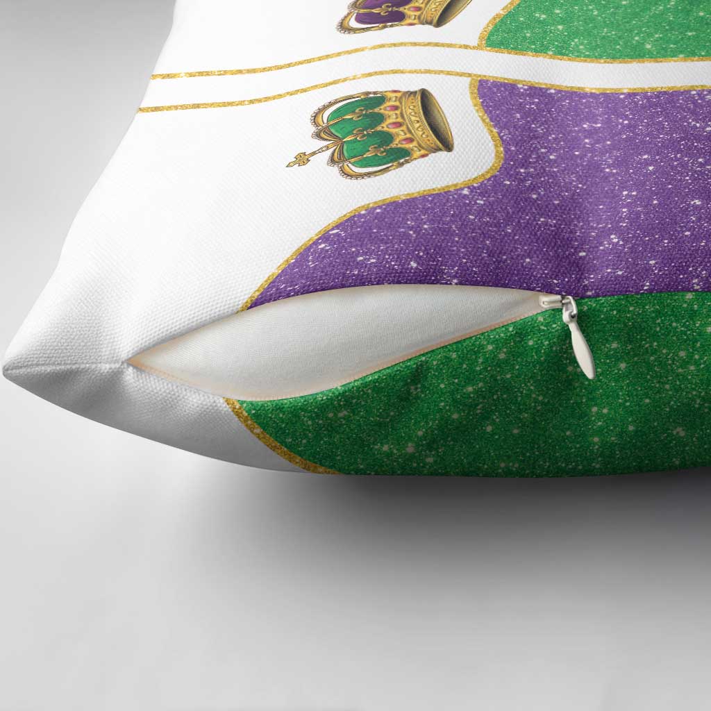 Mardi Gras Crown Pillow Cover Western Yoke Glitter Style
