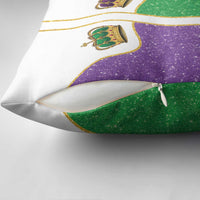 Mardi Gras Crown Pillow Cover Western Yoke Glitter Style