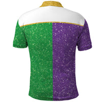 Mardi Gras Crown Polo Shirt Western Yoke Glitter Style