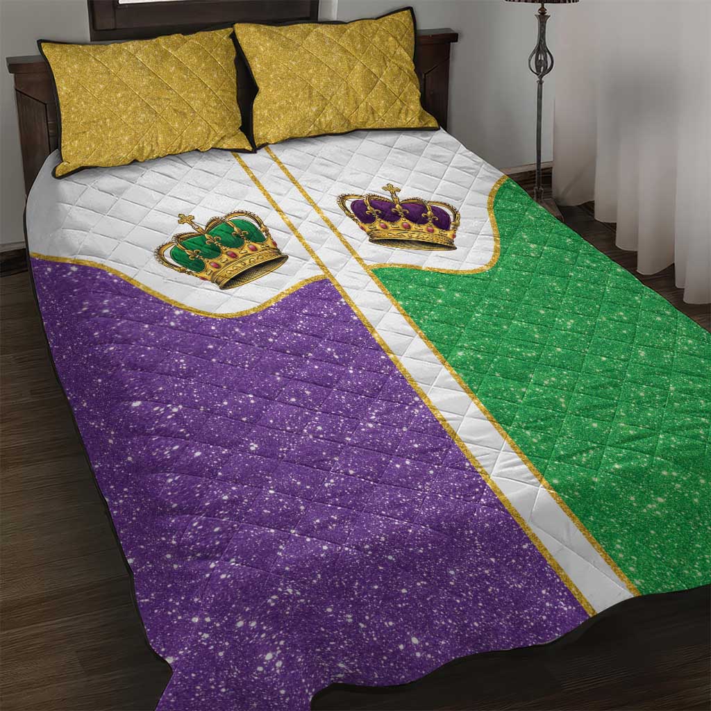 Mardi Gras Crown Quilt Bed Set Western Yoke Glitter Style