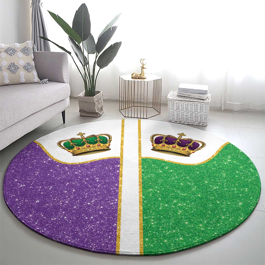 Mardi Gras Crown Round Carpet Western Yoke Glitter Style