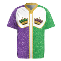 Mardi Gras Crown Rugby Jersey Western Yoke Glitter Style