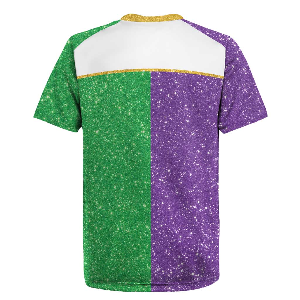 Mardi Gras Crown Rugby Jersey Western Yoke Glitter Style