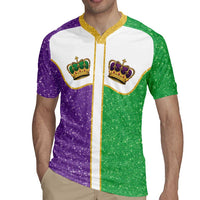 Mardi Gras Crown Rugby Jersey Western Yoke Glitter Style