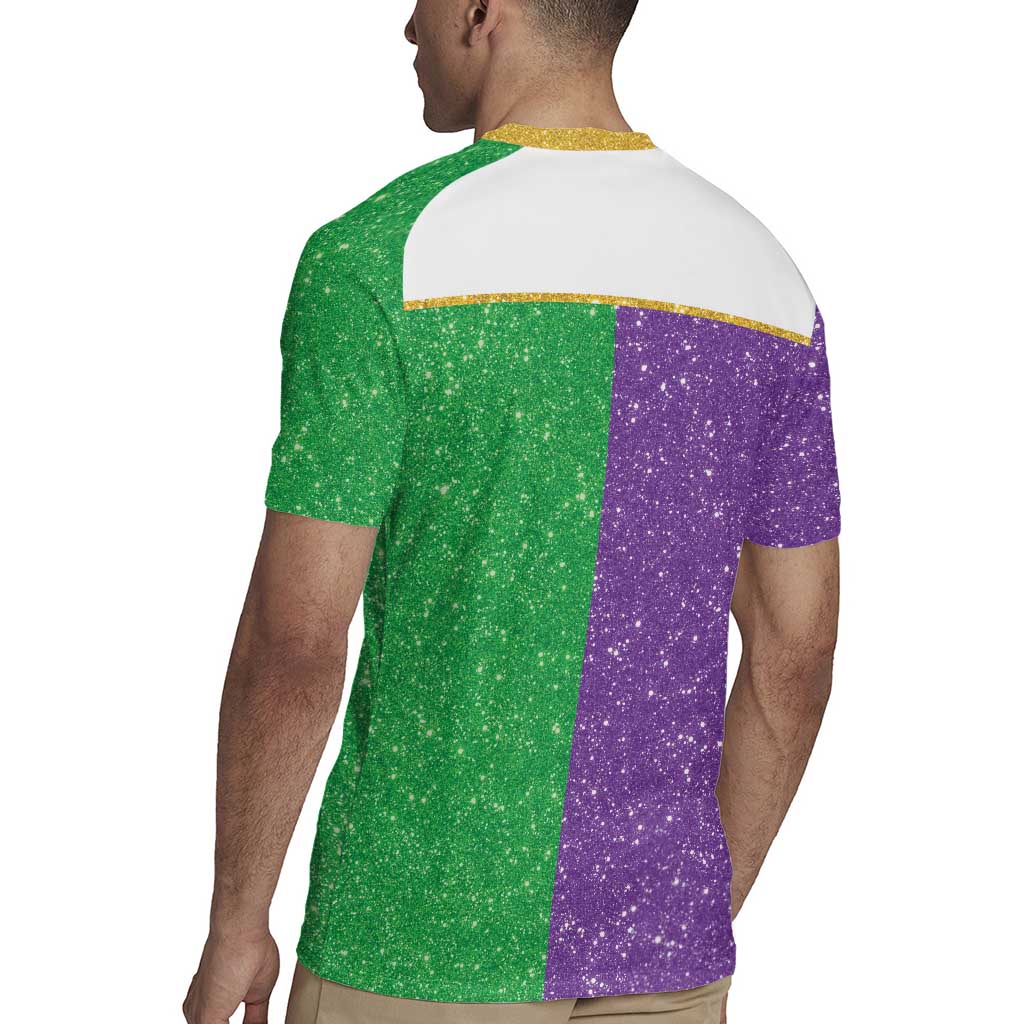 Mardi Gras Crown Rugby Jersey Western Yoke Glitter Style