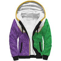Mardi Gras Crown Sherpa Hoodie Western Yoke Glitter Style