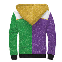 Mardi Gras Crown Sherpa Hoodie Western Yoke Glitter Style