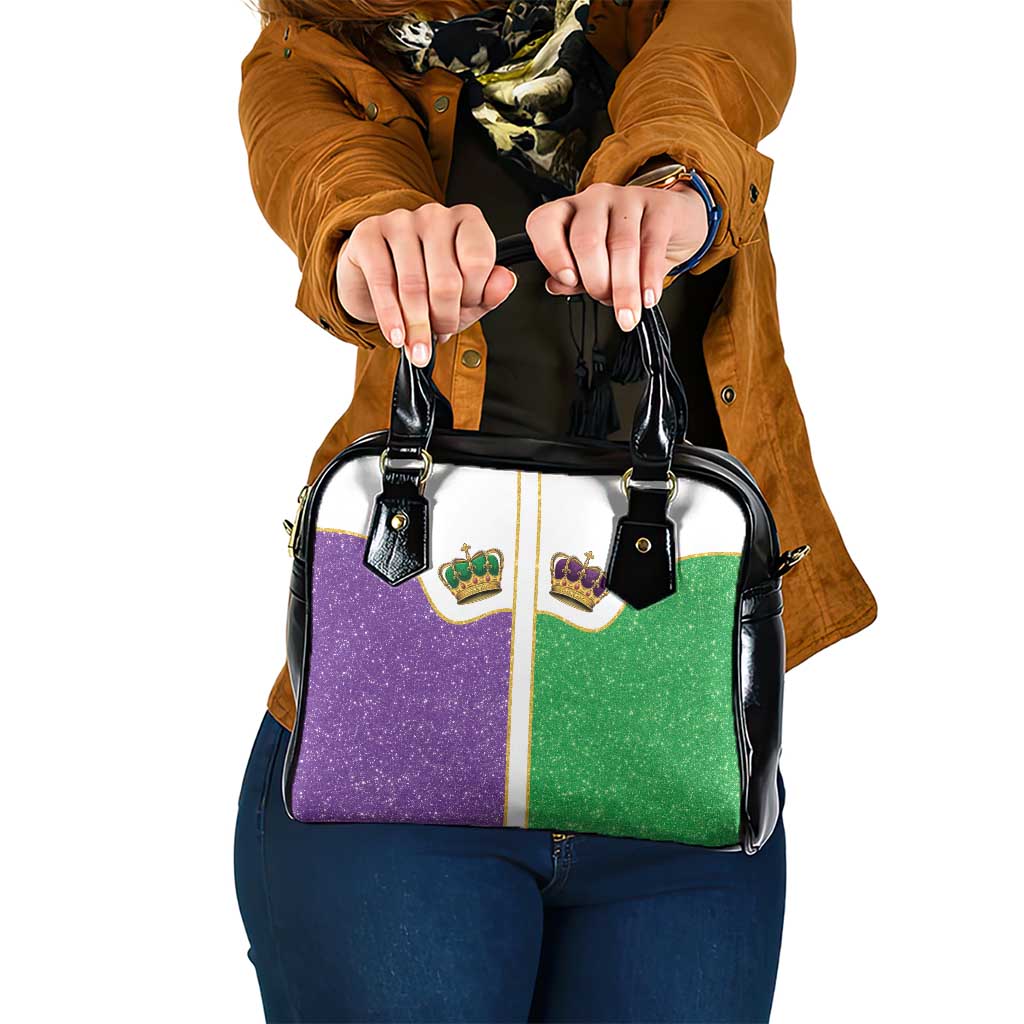 Mardi Gras Crown Shoulder Handbag Western Yoke Glitter Style