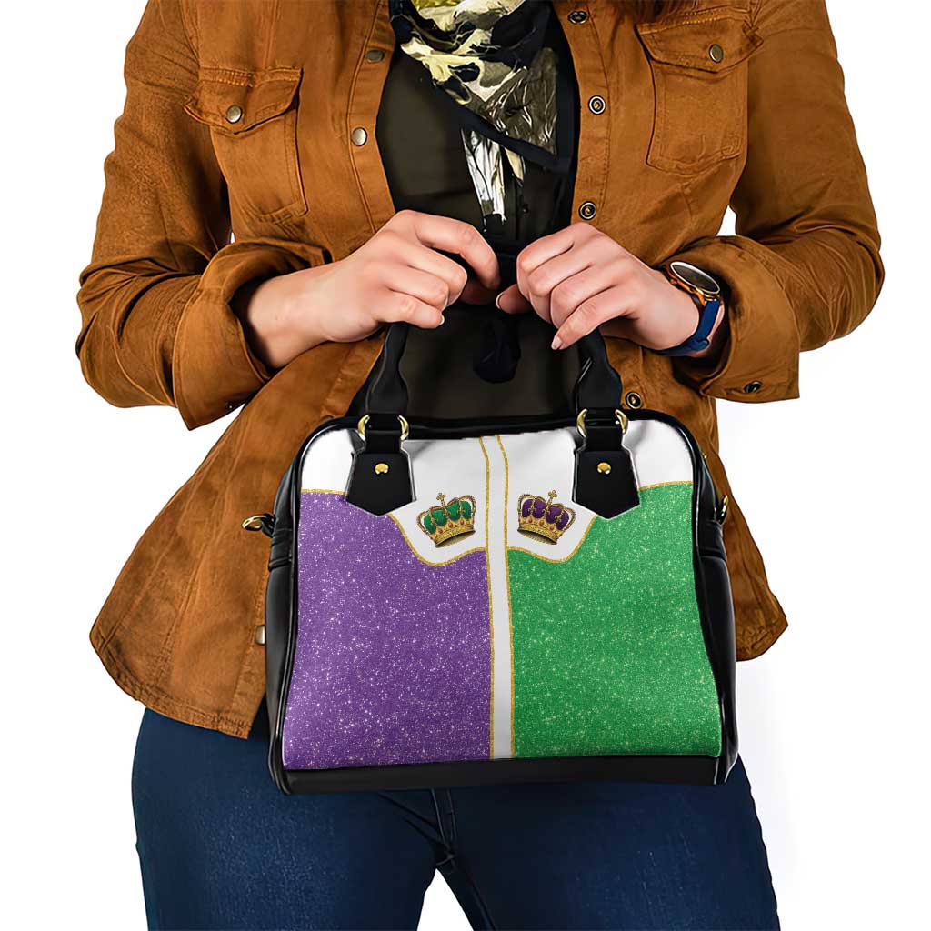 Mardi Gras Crown Shoulder Handbag Western Yoke Glitter Style