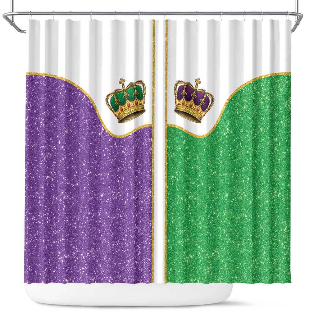 Mardi Gras Crown Shower Curtain Western Yoke Glitter Style