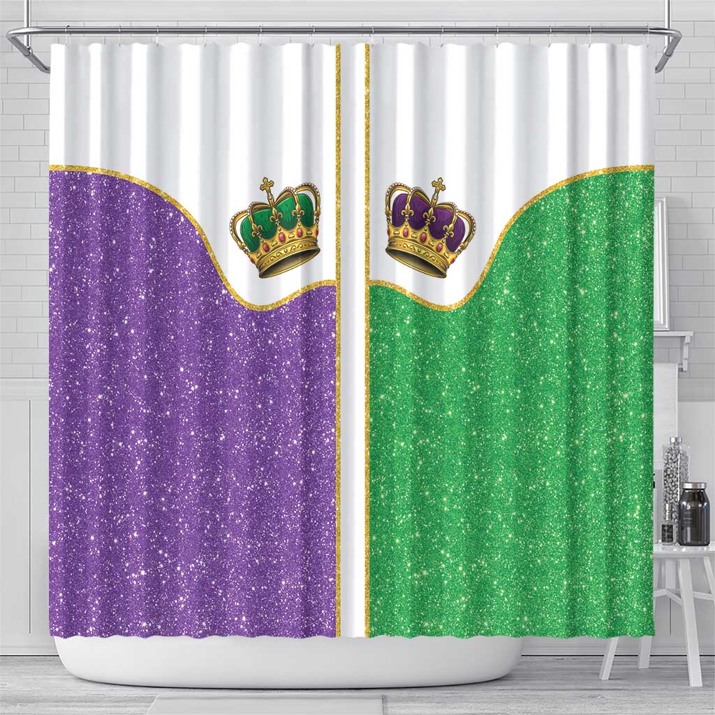 Mardi Gras Crown Shower Curtain Western Yoke Glitter Style