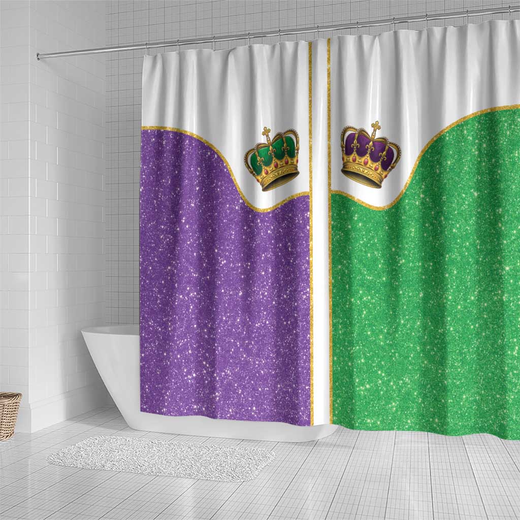 Mardi Gras Crown Shower Curtain Western Yoke Glitter Style