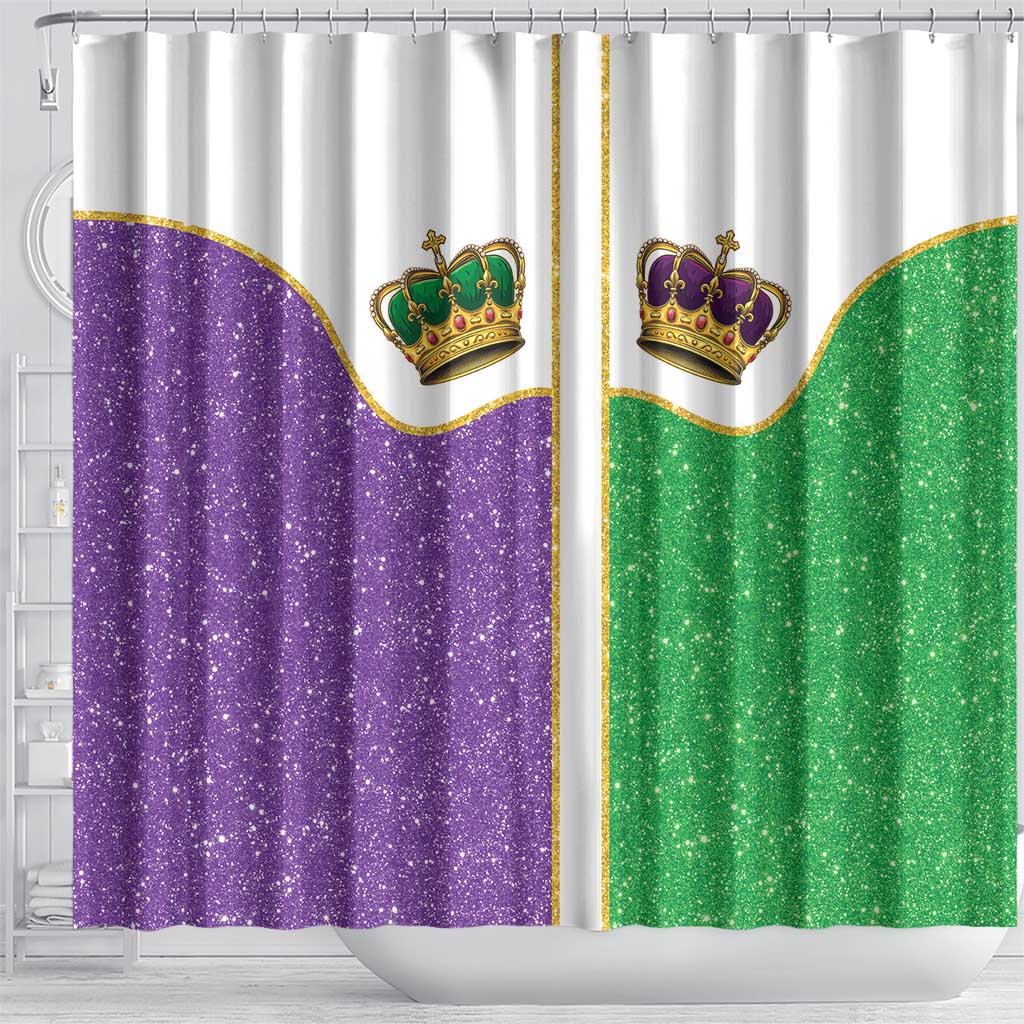 Mardi Gras Crown Shower Curtain Western Yoke Glitter Style