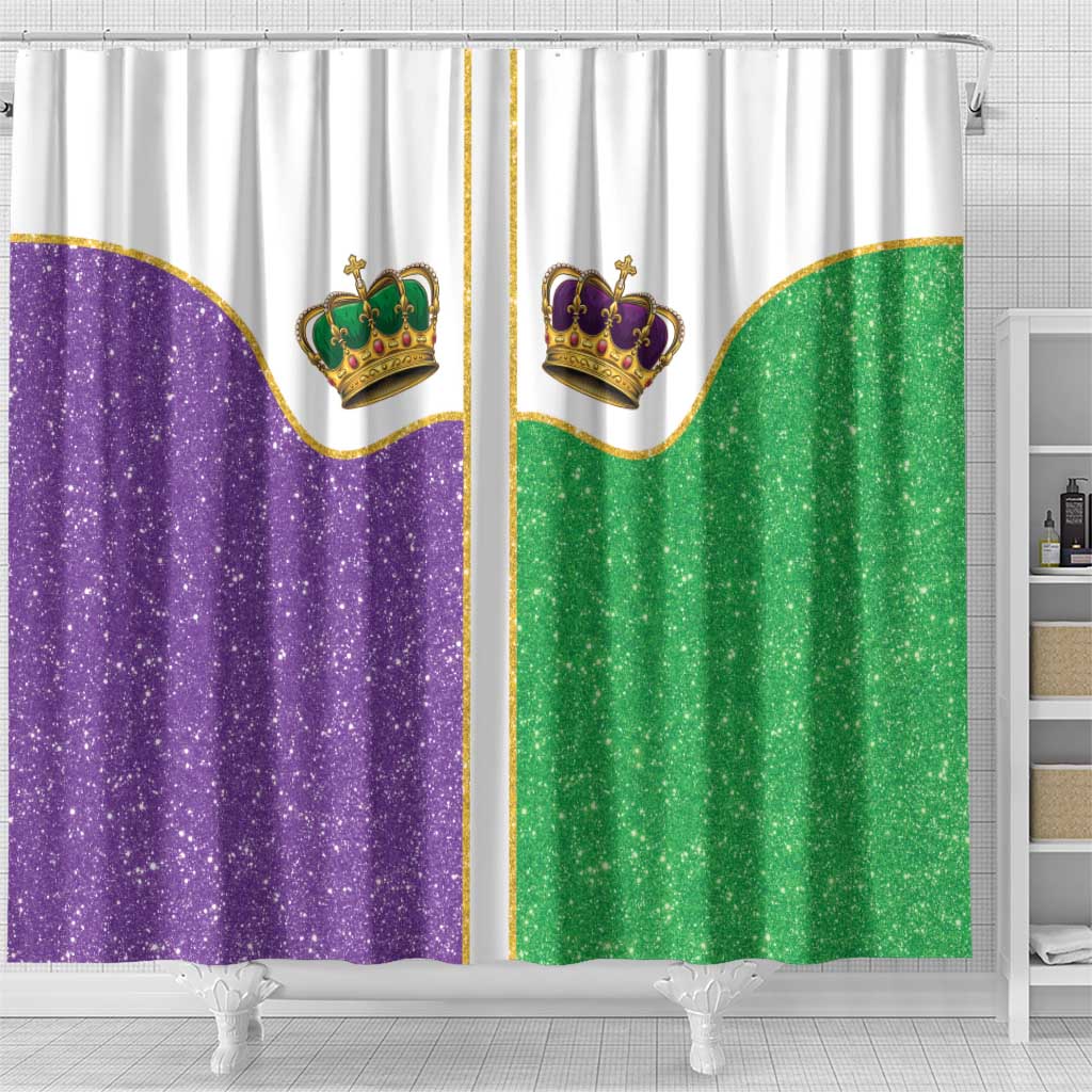 Mardi Gras Crown Shower Curtain Western Yoke Glitter Style