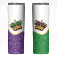 Mardi Gras Crown Skinny Tumbler Western Yoke Glitter Style