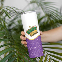 Mardi Gras Crown Skinny Tumbler Western Yoke Glitter Style