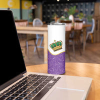 Mardi Gras Crown Skinny Tumbler Western Yoke Glitter Style