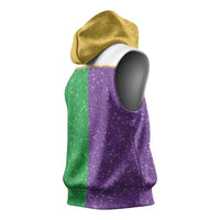 Mardi Gras Crown Sleeveless Hoodie Western Yoke Glitter Style