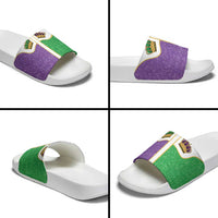 Mardi Gras Crown Slide Sandals Western Yoke Glitter Style