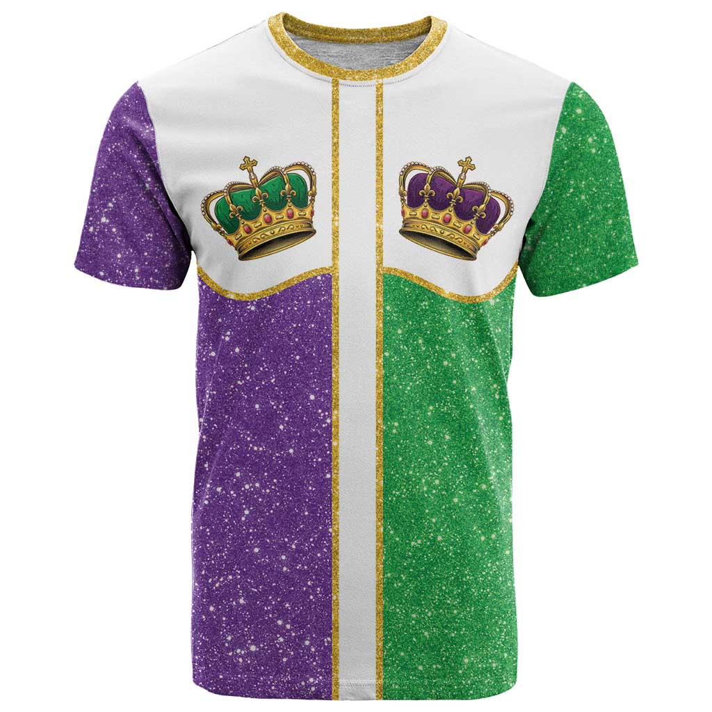 Mardi Gras Crown T Shirt Western Yoke Glitter Style