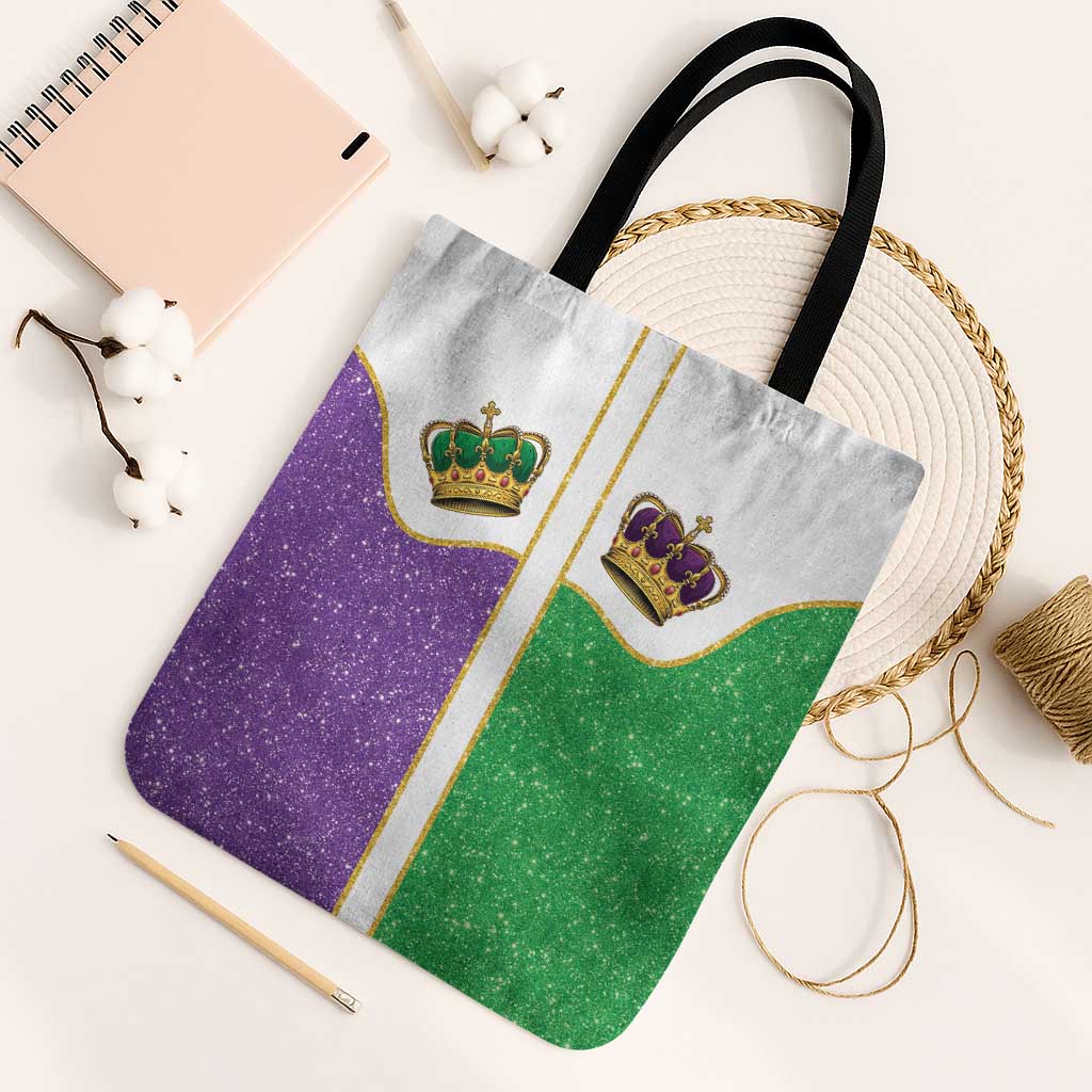 Mardi Gras Crown Tote Bag Western Yoke Glitter Style
