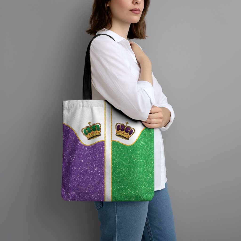 Mardi Gras Crown Tote Bag Western Yoke Glitter Style