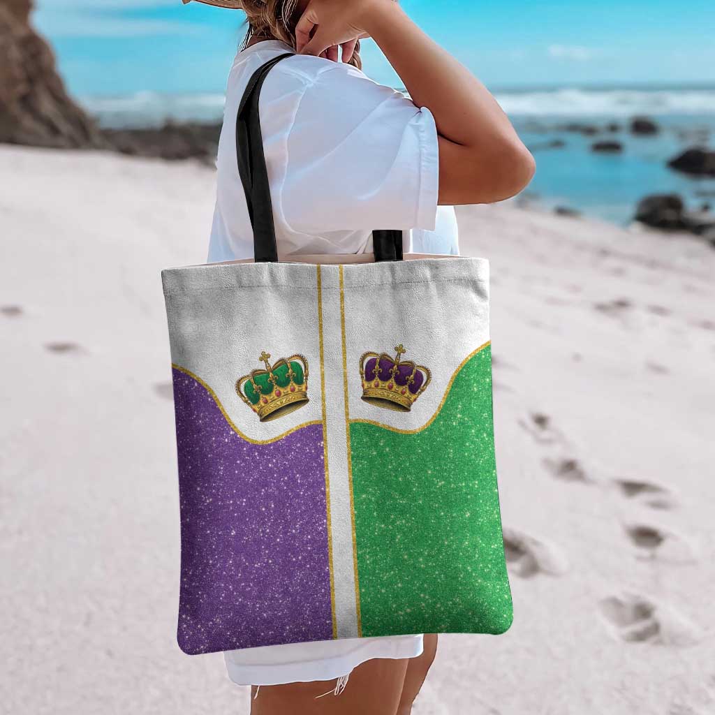 Mardi Gras Crown Tote Bag Western Yoke Glitter Style